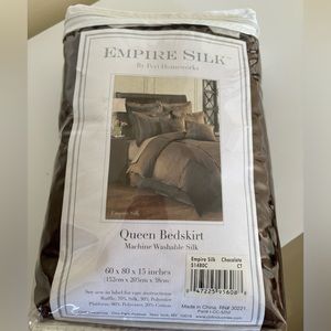 Queen silk bed skirt